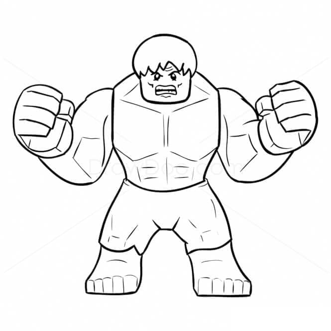 Desenho de Hulk Lego para Colorir