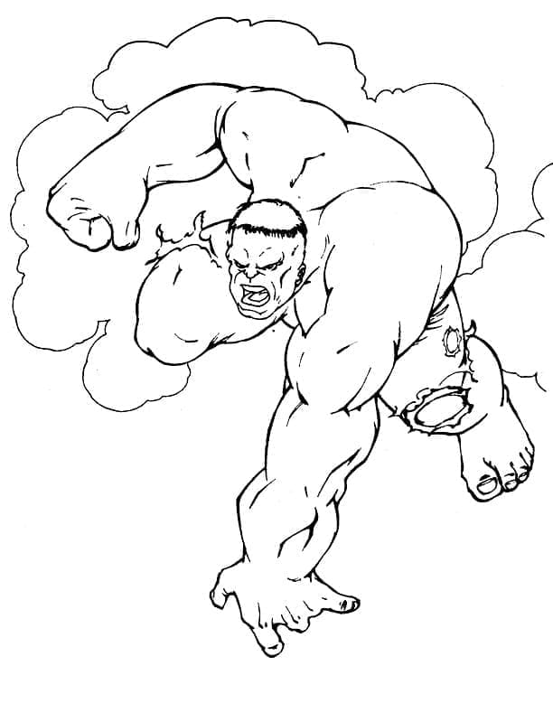 Desenho de Hulk os Vingadores para Colorir