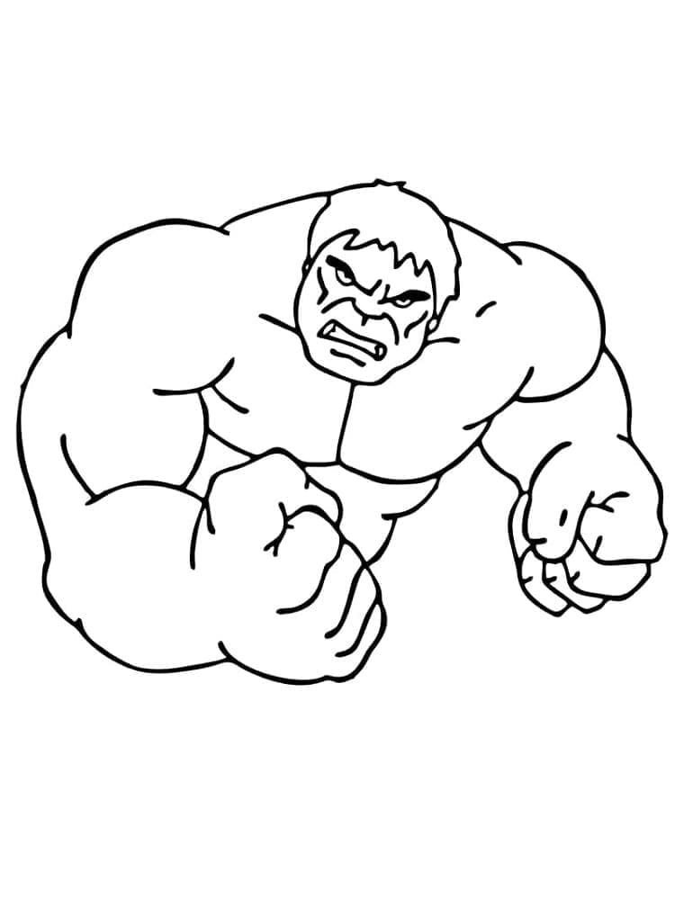 Desenho de Hulk Simples para Colorir