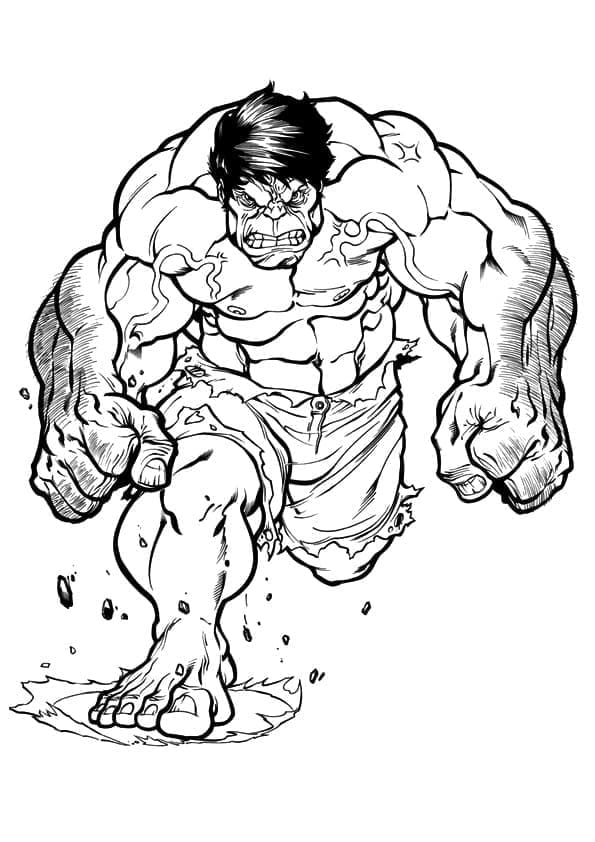 Desenho de Hulk Super Herói da Marvel para Colorir