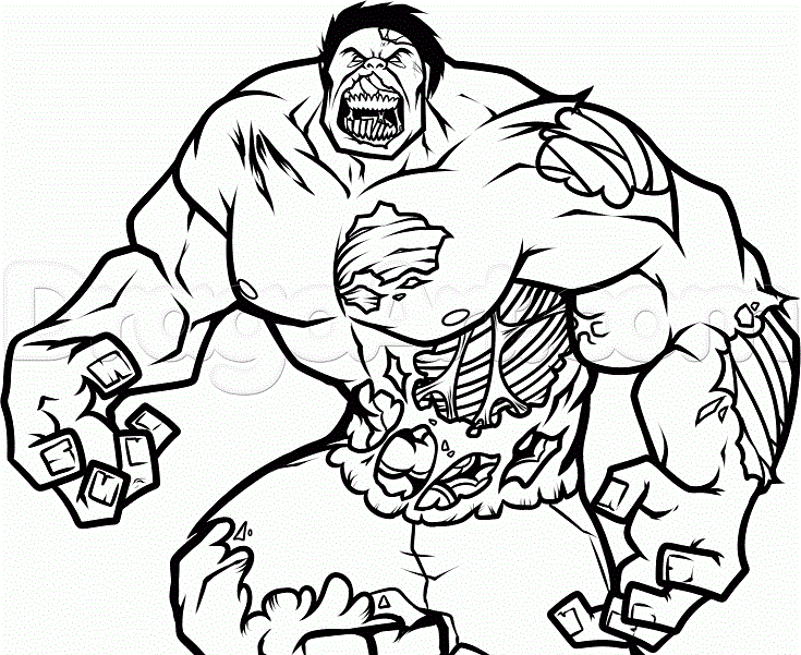 Desenho de Hulk Zumbi para Colorir