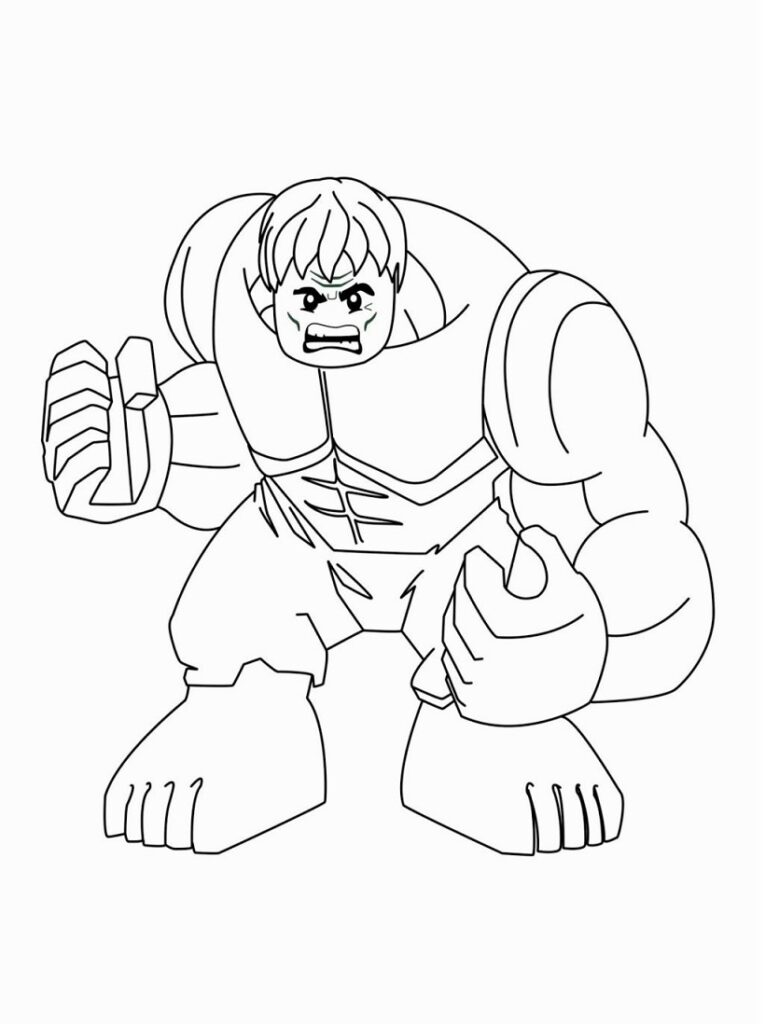 Desenho de Incrível Hulk Lego para Colorir Pdf Gratuito