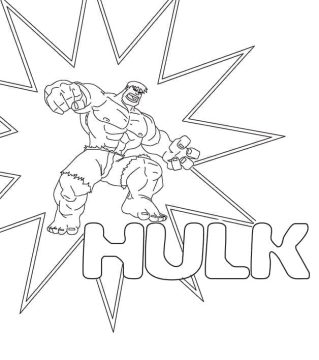 Desenho de Marvel Hulk para Colorir