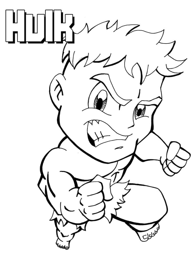 Desenho de Pequeno Hulk para Colorir