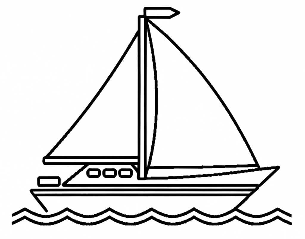 Desenho de Iate Básico para Colorir