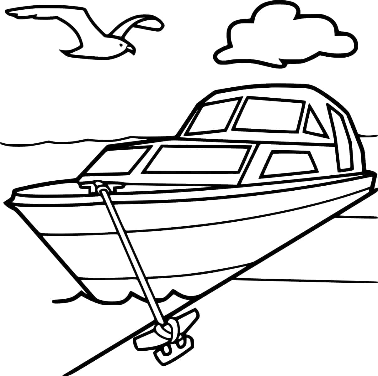 Desenho de Iate Grátis para Crianças para Colorir