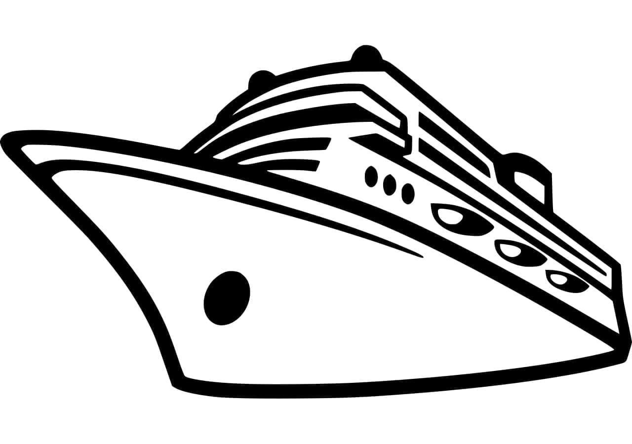 Desenho de Iate Grátis para Colorir