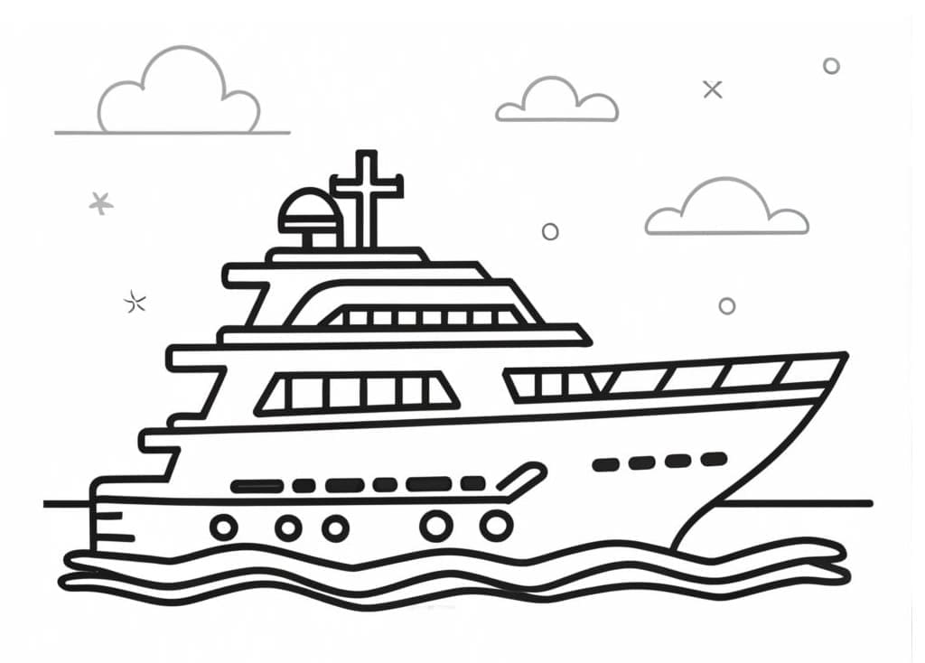 Desenho de Iate Incrível para Colorir