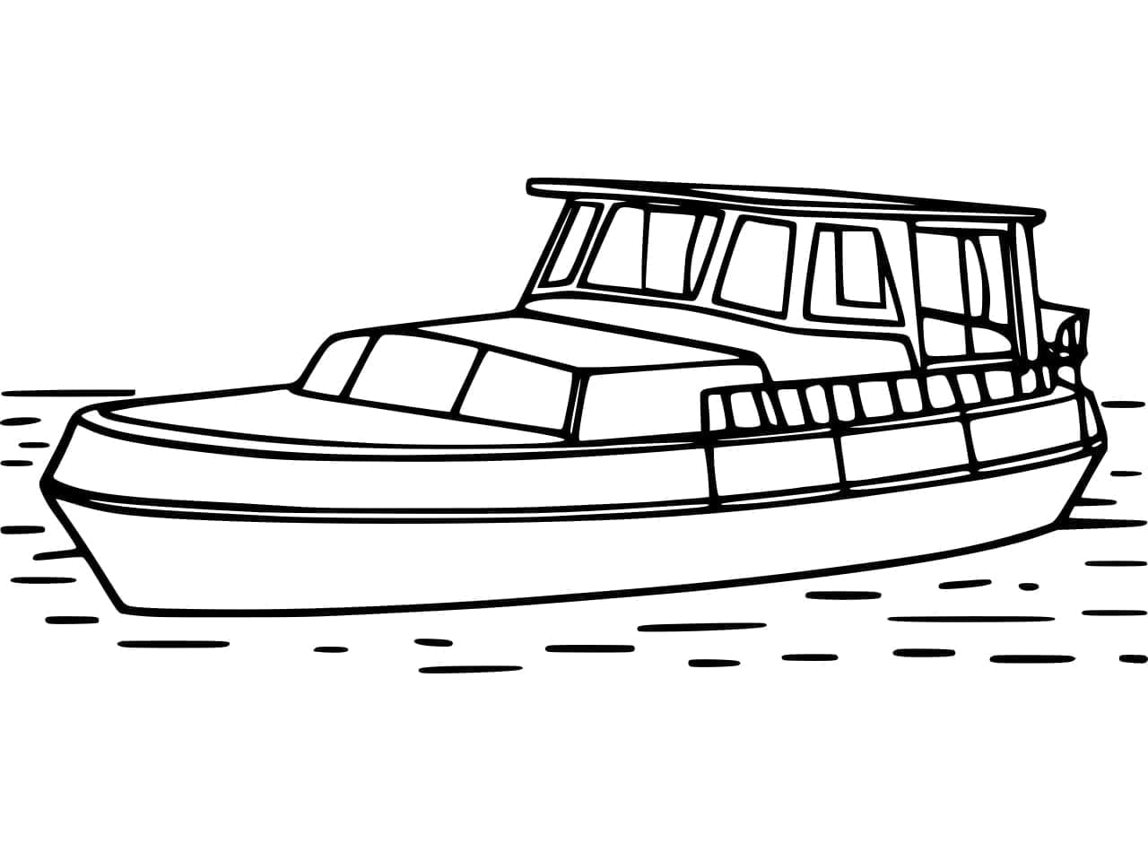 Desenho de Iate Normal para Colorir