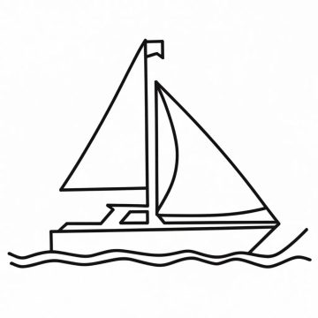 Desenho de Um Iate Muito Simples para Colorir