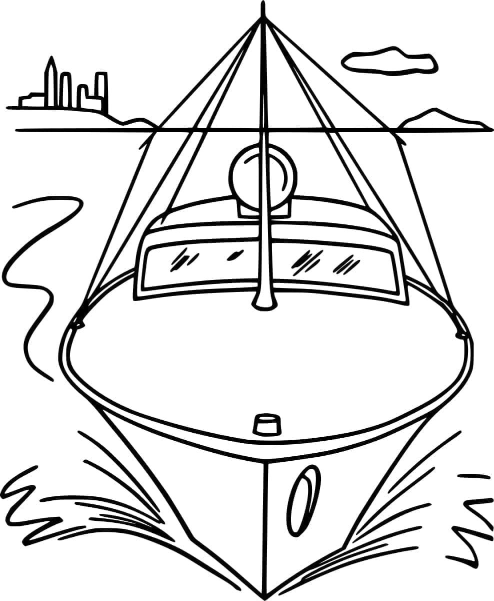 Desenho de um Iate Normal para Colorir