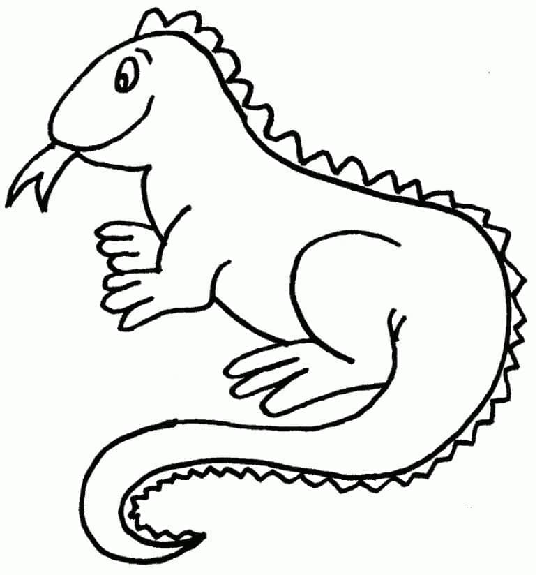 Desenho de Iguana Engracada para Colorir