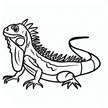 Desenho Imprimível de Iguana para Pintar