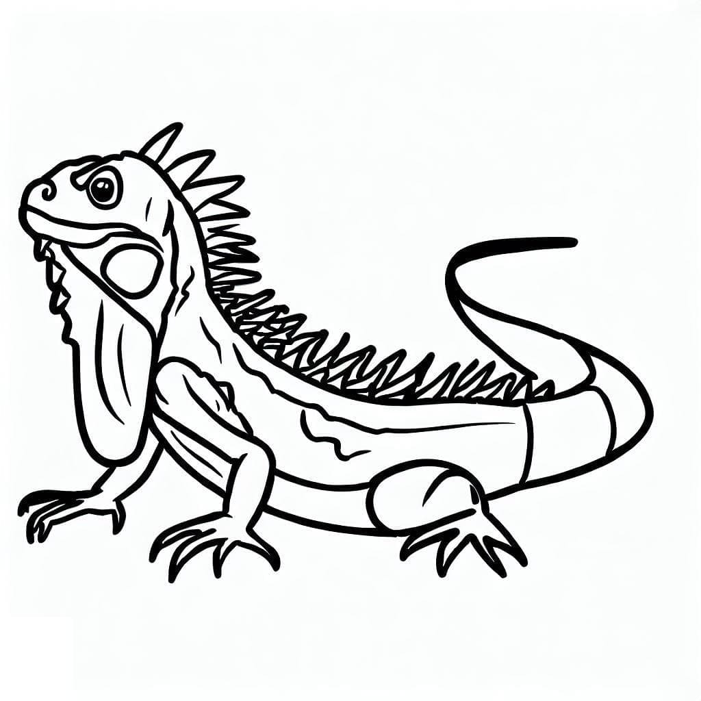 Desenho Imprimivel de Iguana para Pintar