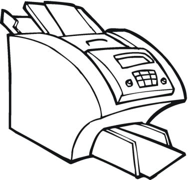 Desenho de Impressora Imprimível para Colorir e Pintar