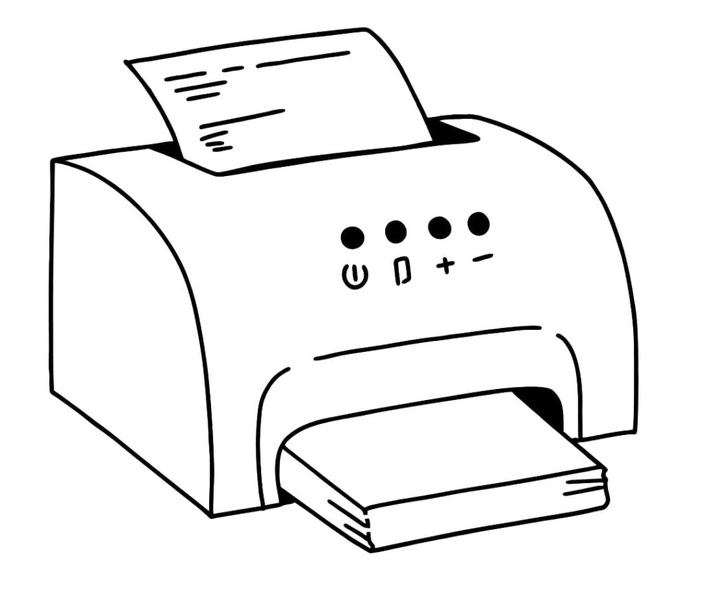 Desenho de Impressora Simples para Colorir