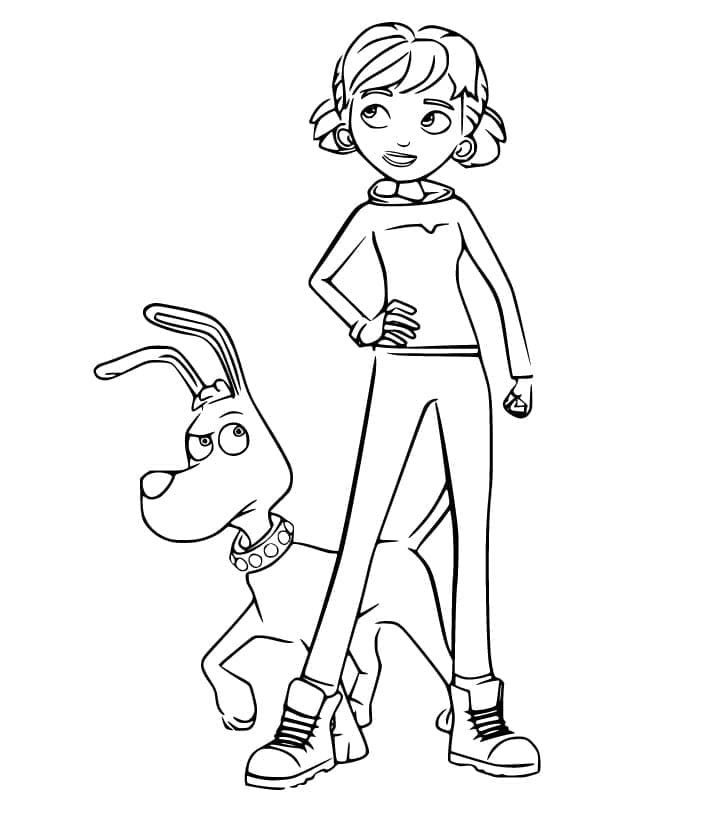 Desenho de Crânio e Penny para Colorir
