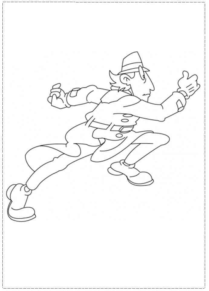 Desenho de Inspetor Bugiganga Correndo para Colorir