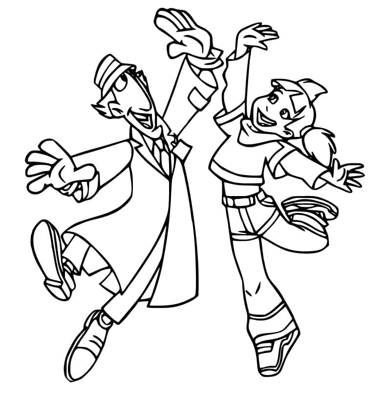 Desenho de Inspetor Bugiganga e Penny para Colorir