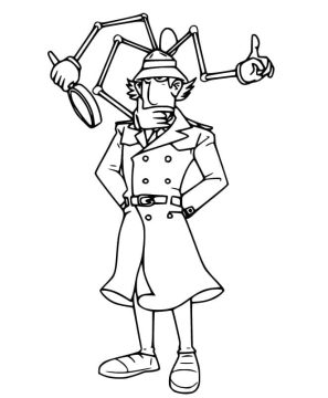 Desenho de Inspetor Bugiganga para Pintar Giz de Cera