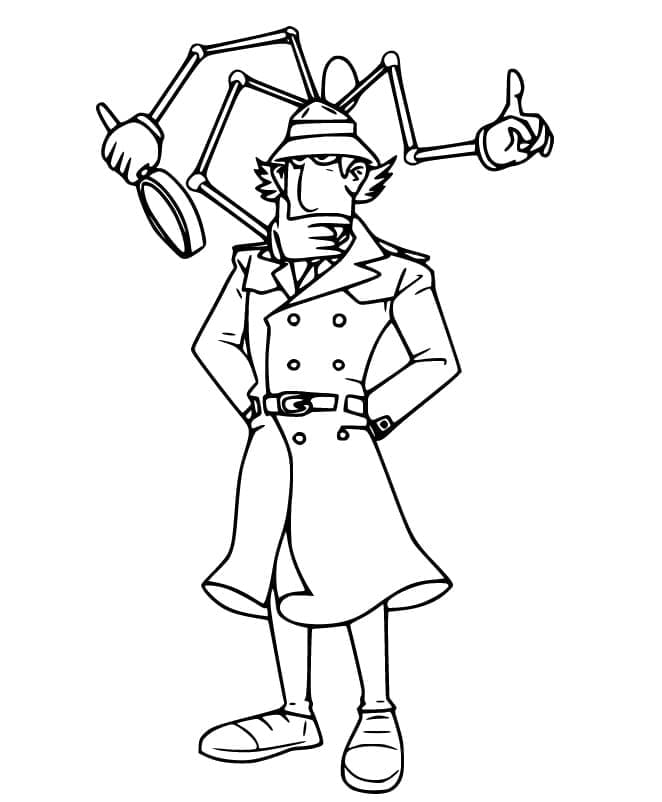 Desenho de Inspetor Bugiganga para Pintar Giz de Cera