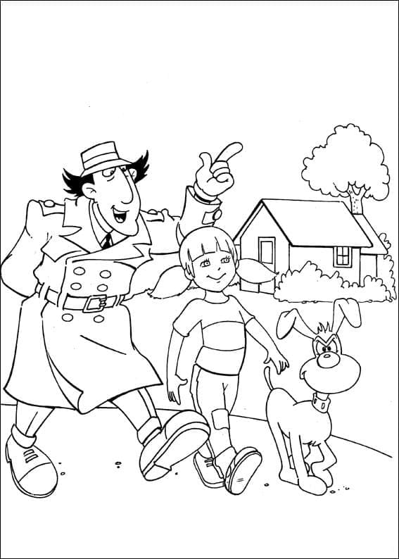 Desenho de Inspetor Bugiganga Penny e Crânio para Colorir