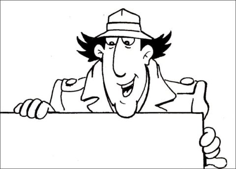 Desenho de Inspetor Bugiganga Sorrindo para Colorir