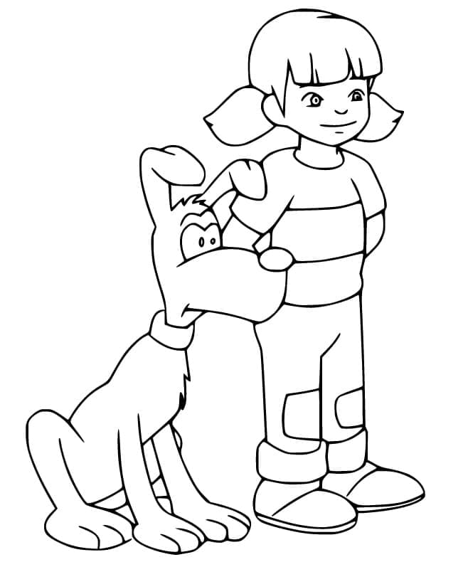 Desenho de Penny e Crânio de Inspetor Bugiganga para Colorir
