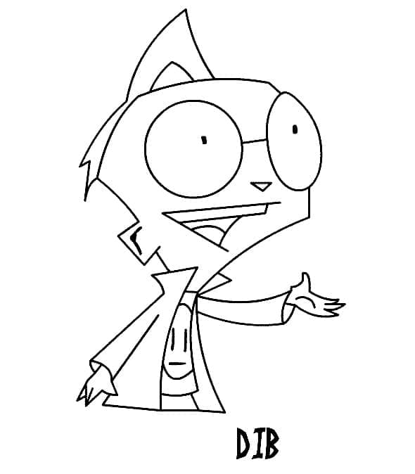 Desenho de Dib de Invasor Zim para Colorir