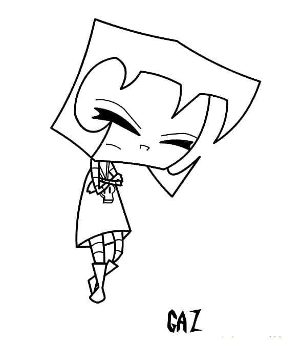 Desenho de Gaz de Invasor Zim para Colorir