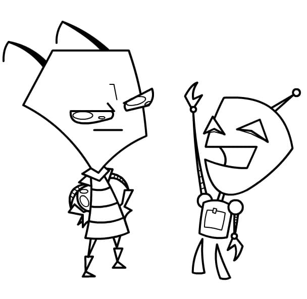 Desenho de Gir e Zim para Colorir