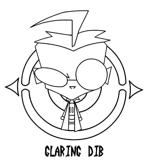 Desenho de Glaring Dib de Invasor Zim para Colorir