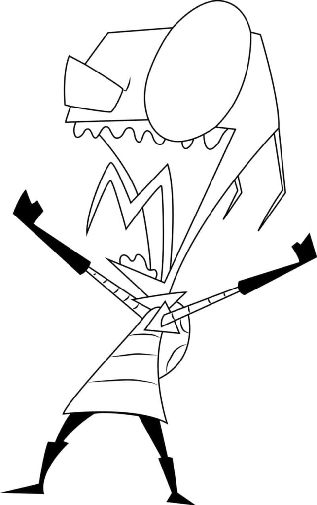 Desenho de Invasor Zim para Colorir