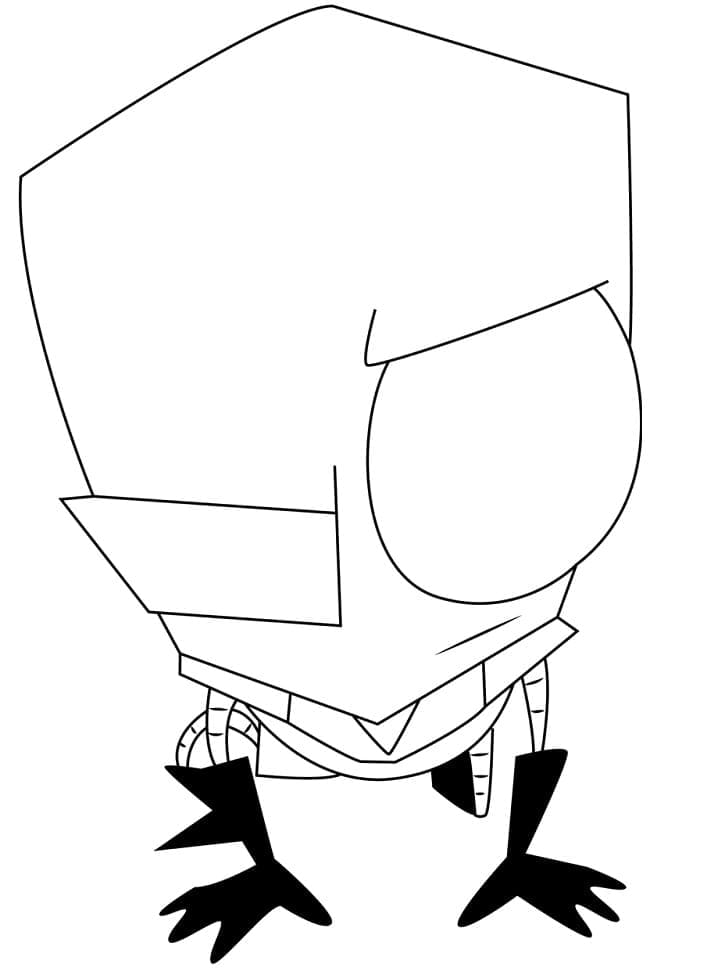 Desenho de Invasor Zim para Colorir Tinta Guache
