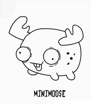 Desenho de Minimoose de Invasor Zim para Colorir
