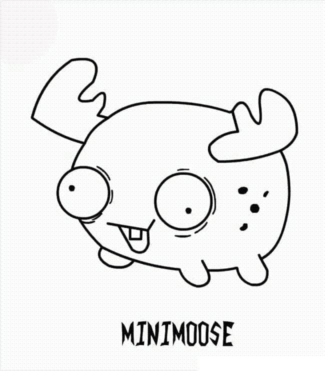 Desenho de Minimoose de Invasor Zim para Colorir