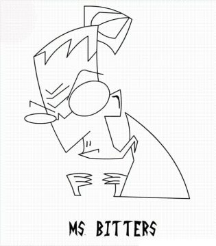 Desenho de Senhorita Bitters de Invasor Zim para Colorir