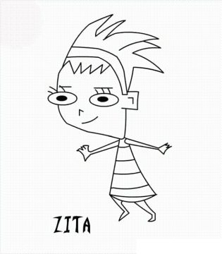 Desenho de Zita de Invasor Zim para Colorir