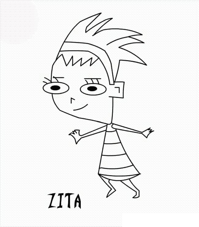 Desenho de Zita de Invasor Zim para Colorir