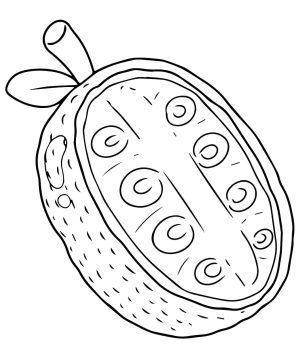 Desenho de Metade de Jaca para Colorir