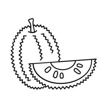 Desenho de Uma Jaca fácil para Colorir