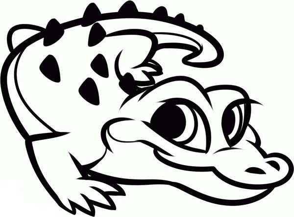 Desenho de Baby Alligator A4 para Pintar Grátis