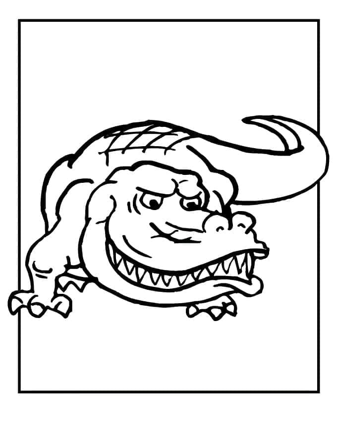 Desenho de Jacaré Assustador para Colorir