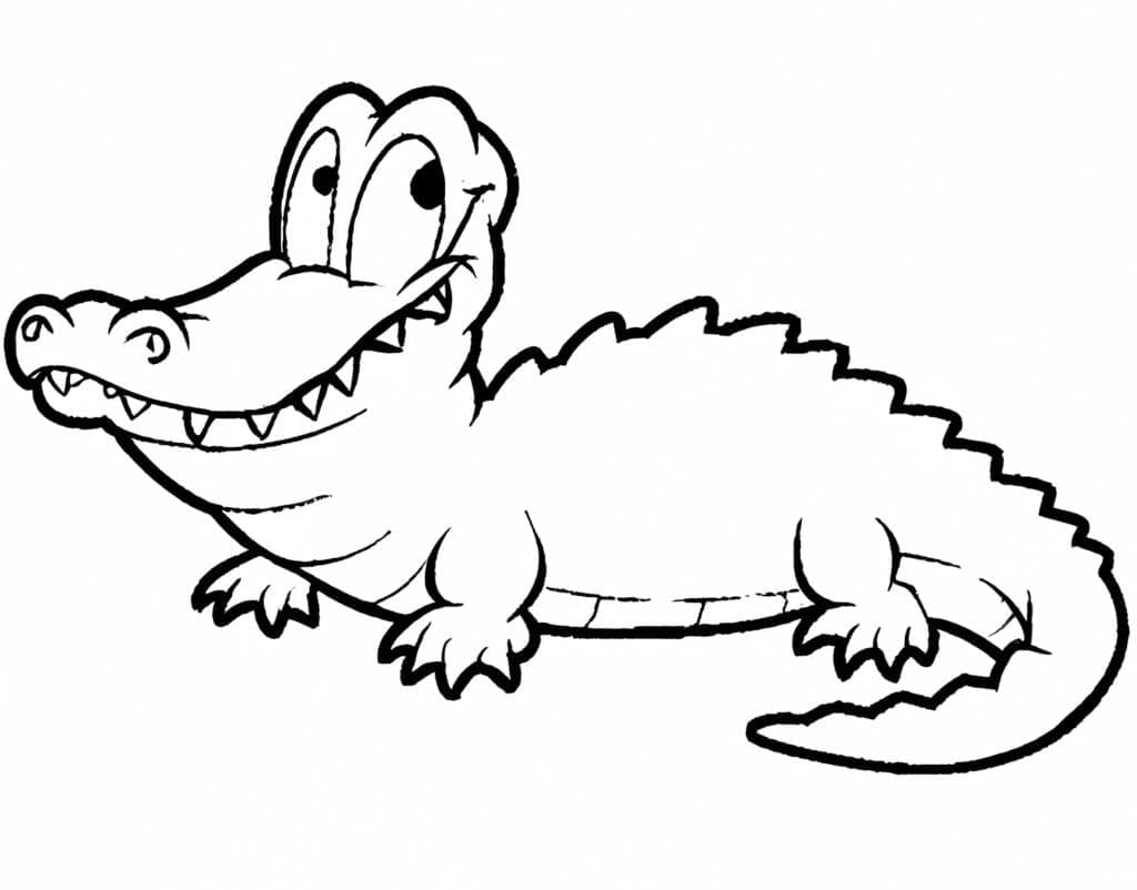 Desenho de Jacaré Fácil para Colorir