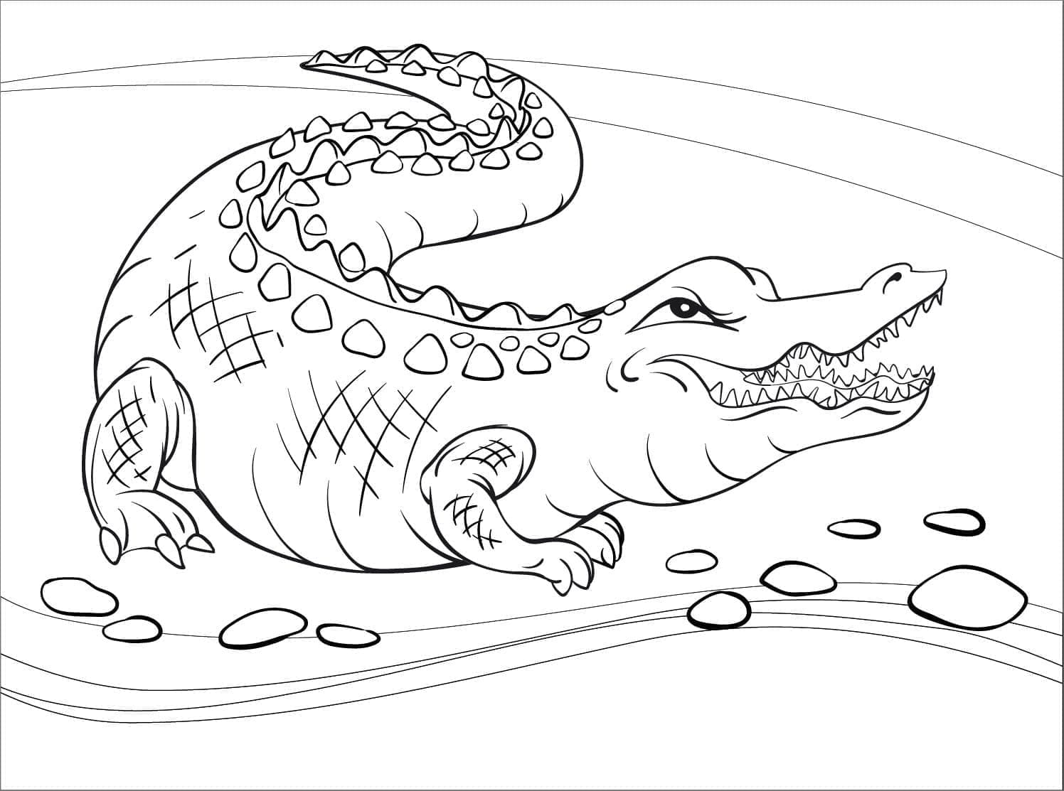 Desenho de Jacaré Feio para Colorir
