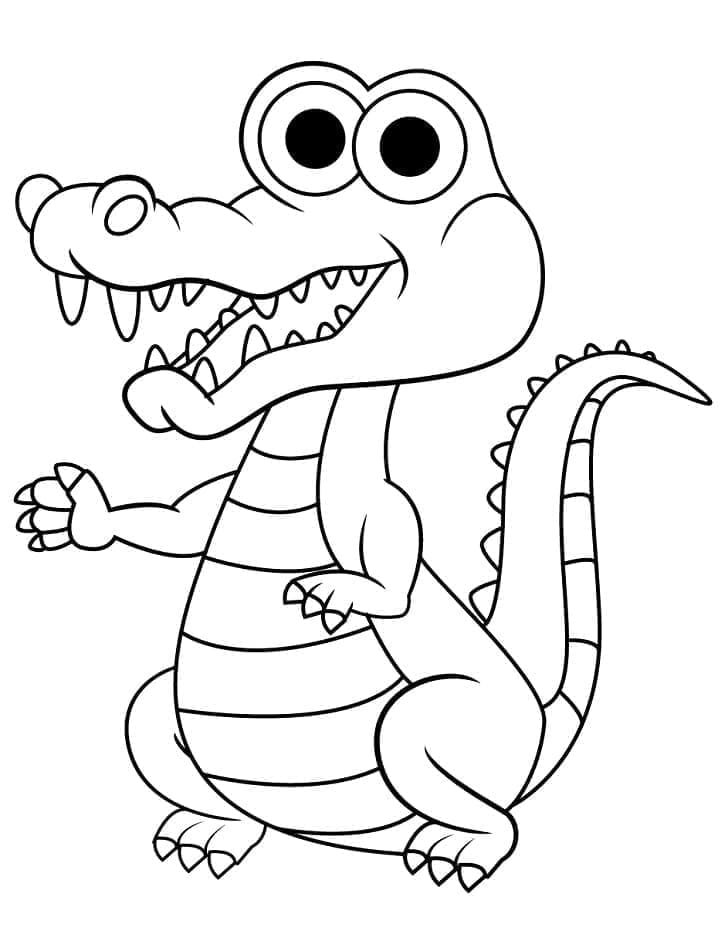 Desenho de Jacaré Fofo para Colorir