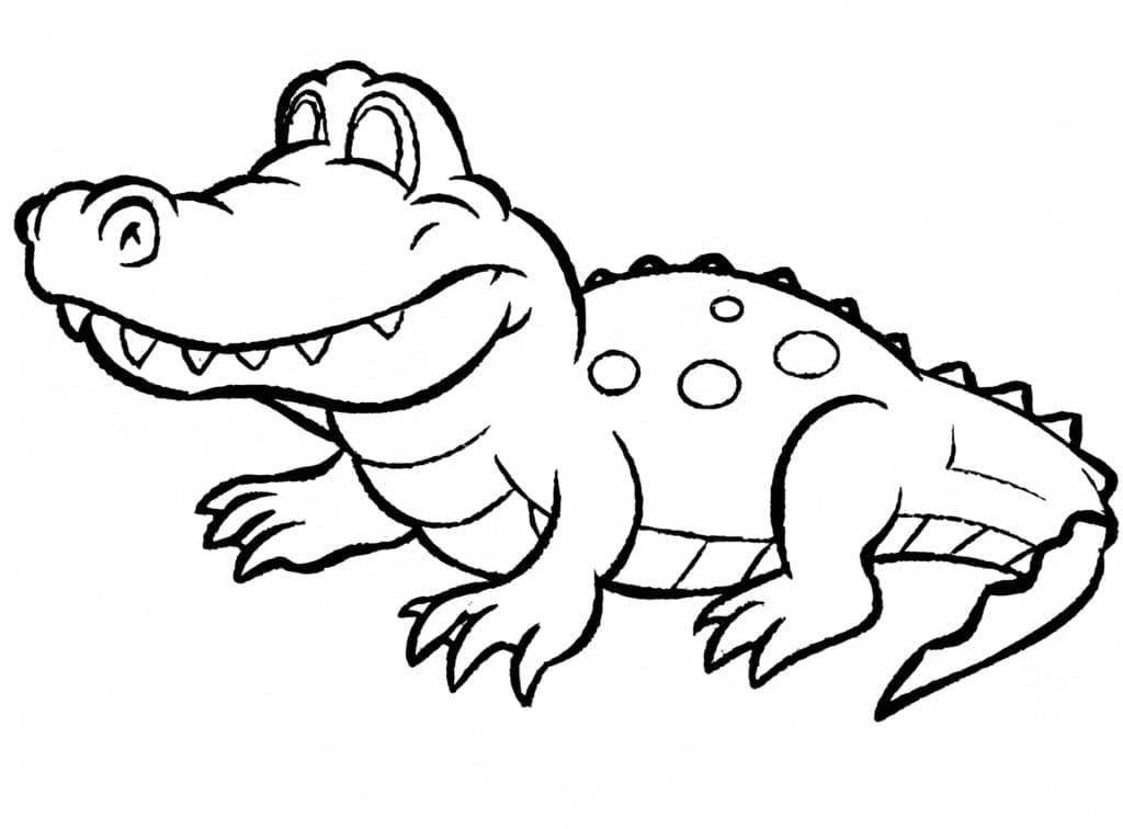Desenho de Jacaré Grátis para Colorir
