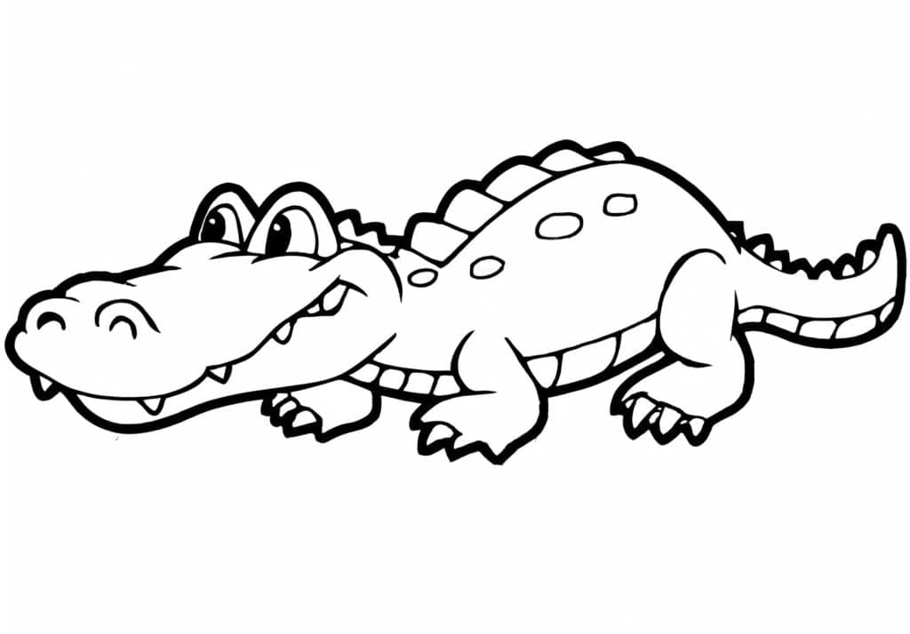 Desenho de Jacaré Irritado para Colorir