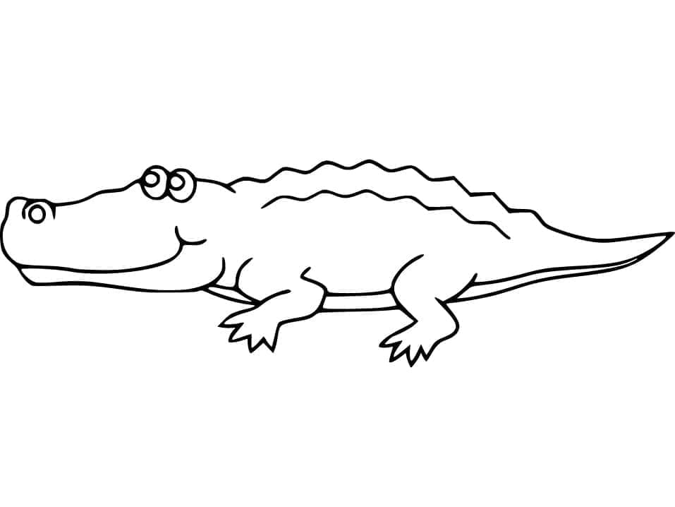 Desenho de Jacaré Simples para Colorir