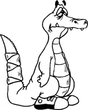 Desenho de jacaré Triste para Colorir 2